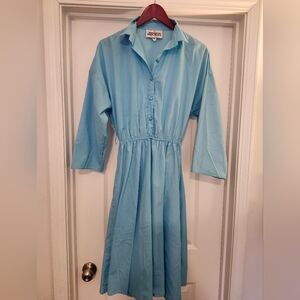 Blue Button-Up Dress